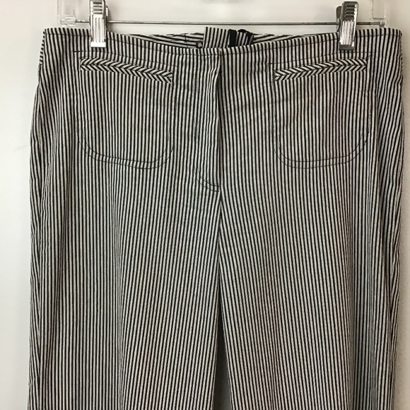 Nanette Lapore Womens Striped‎ Lace Back Pants Sz4 - Picture 2 of 8
